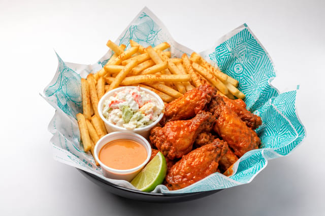 Wings with Fries.