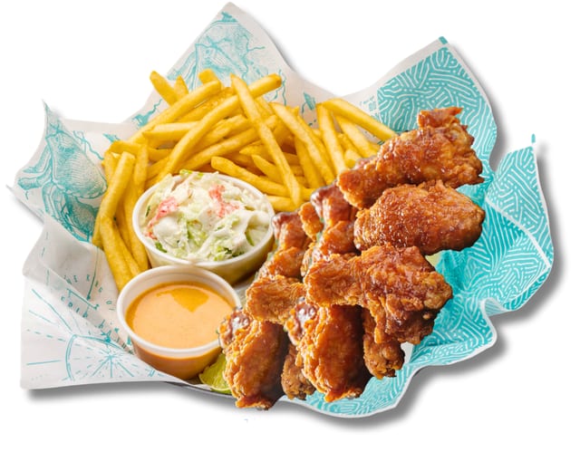 Wings with Fries.