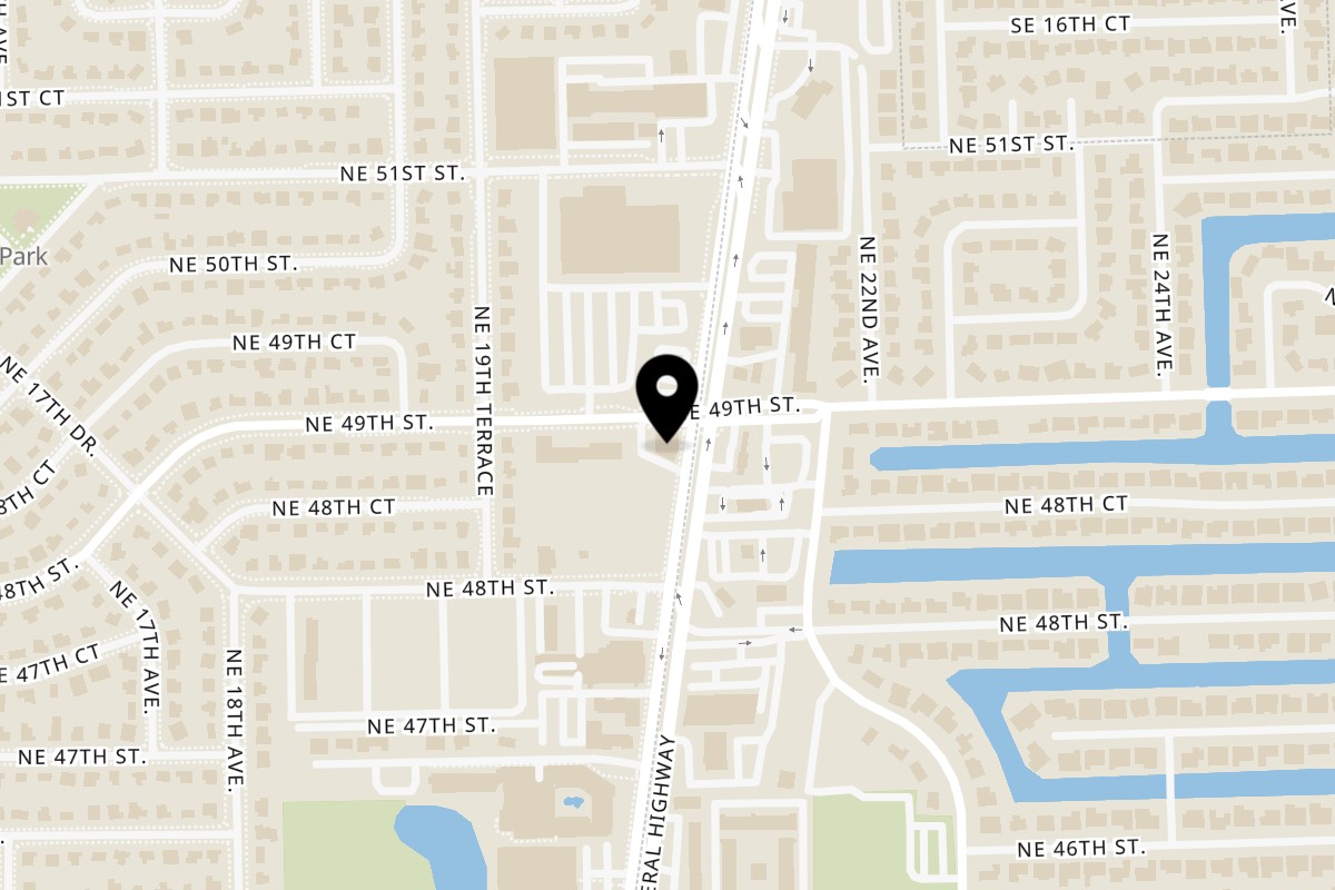 Map showing the location of Mr. Shrimp Pompano Beach on 4891 N Federal Hwy c in Pompano Beach